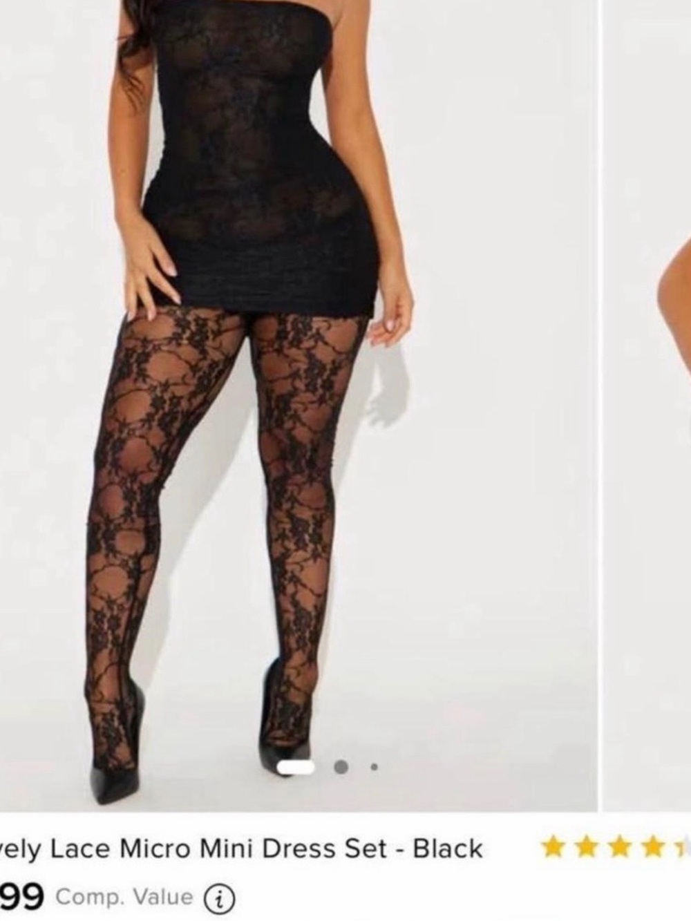 Fashion Nova Black Floral Lace Sheer Tights